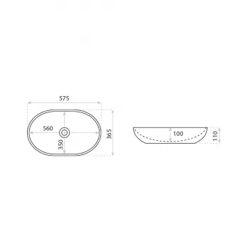 Umywalka nablatowa LAVITA Hera - Szklana umywalka, czarna